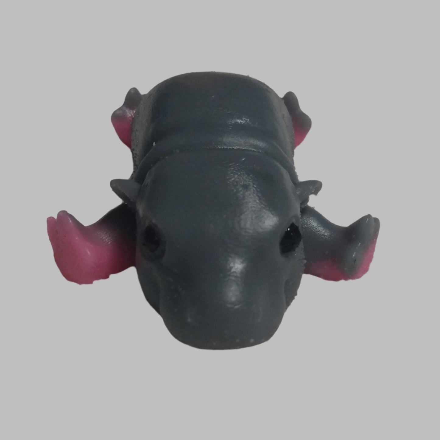 SQUISHY HIPPO Handmade TABA style squishy. Baby Hippo. Grey and Pink