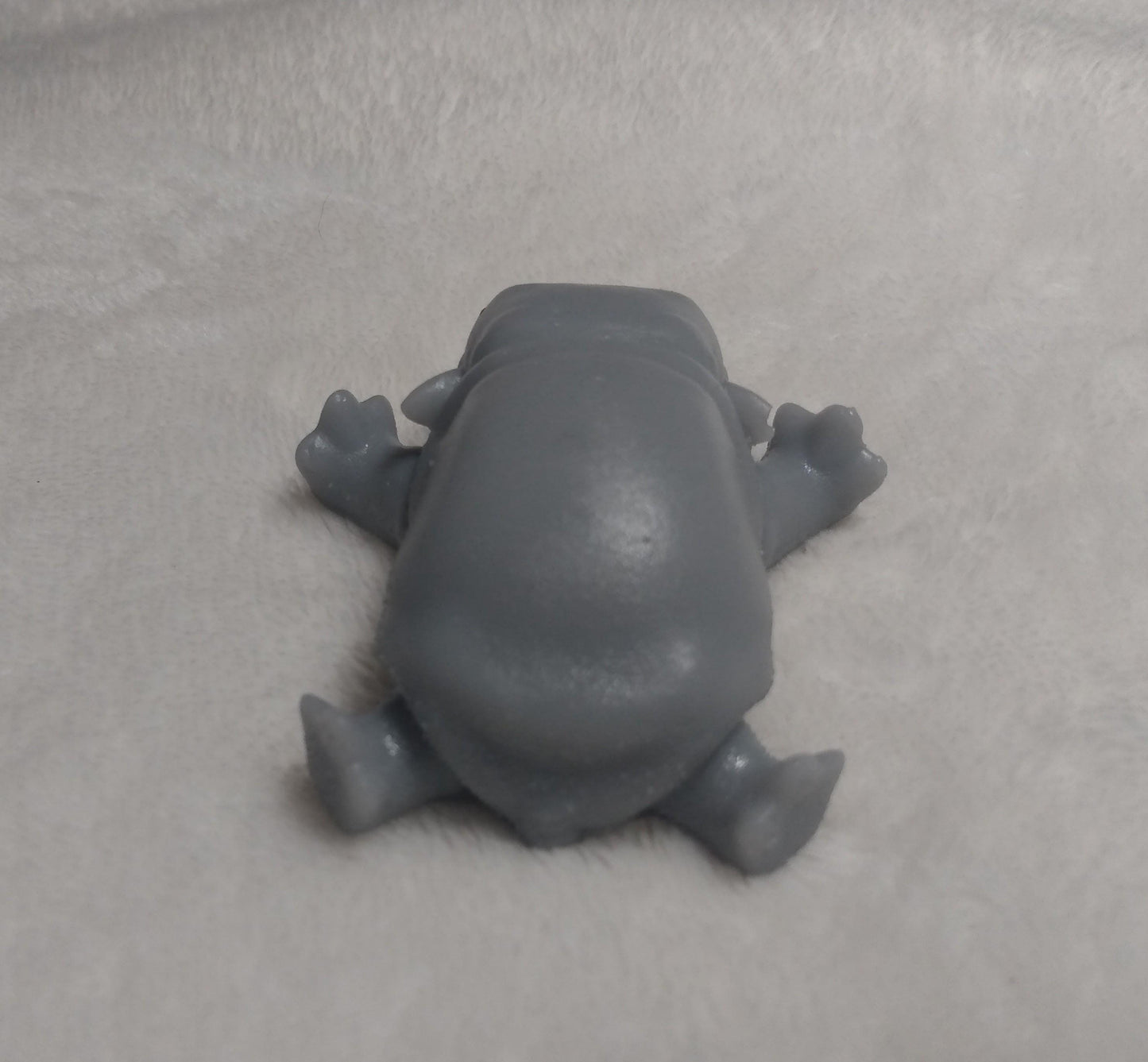 SQUISHY HIPPO Handmade TABA style squishy. Baby Hippo. Light Grey.