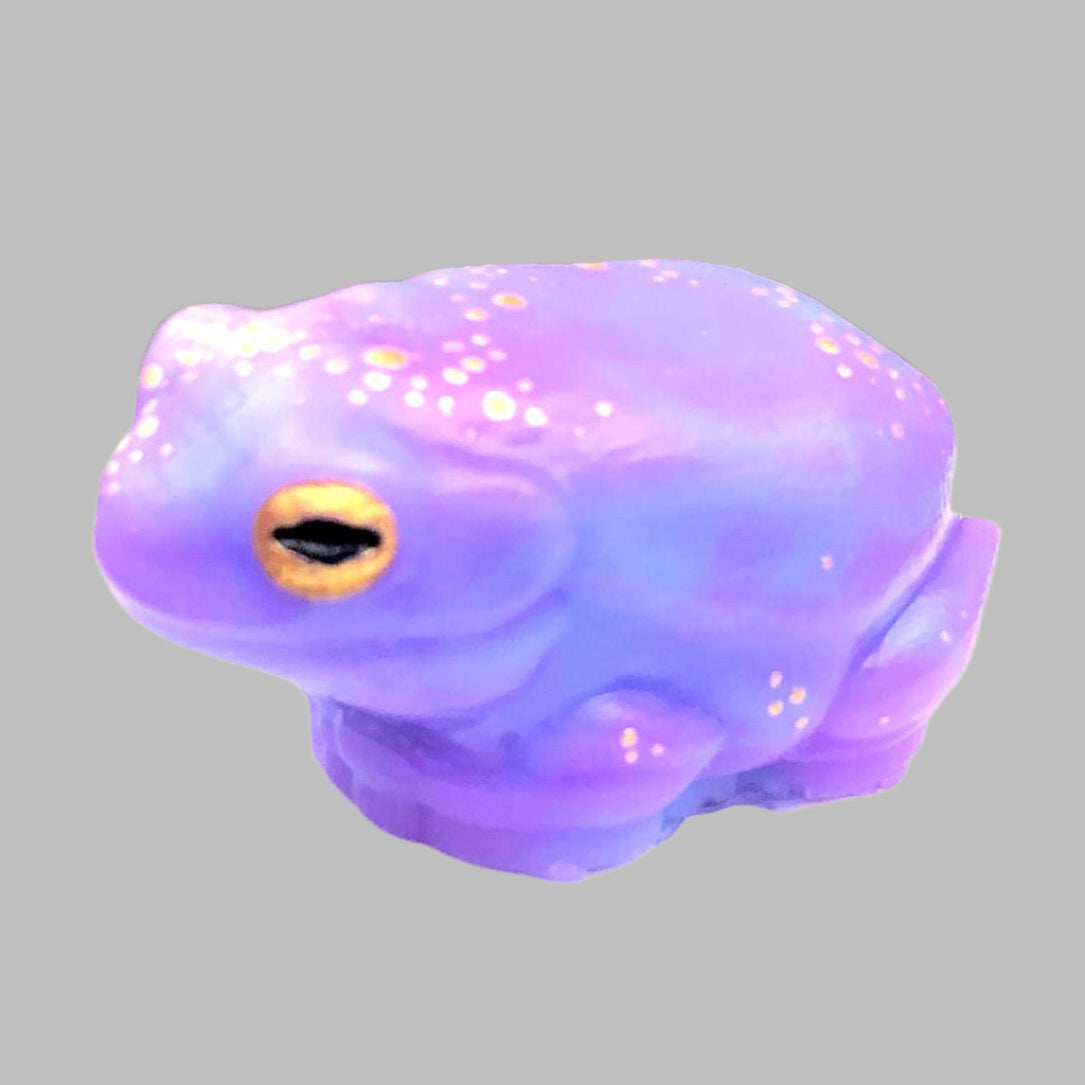 GALAXY Purple and Gold Limted Edition SQUISHY Green Tree Frog. Cute frog fidget AntiStress Calming