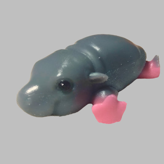 SQUISHY HIPPO Handmade TABA style squishy. Baby Hippo. Grey and Pink