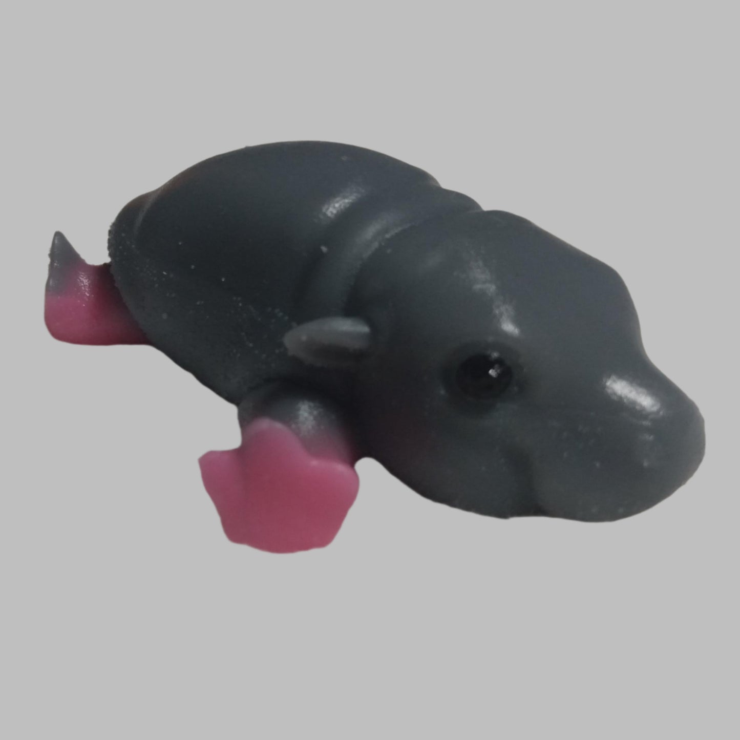 SQUISHY HIPPO Handmade TABA style squishy. Baby Hippo. Grey and Pink